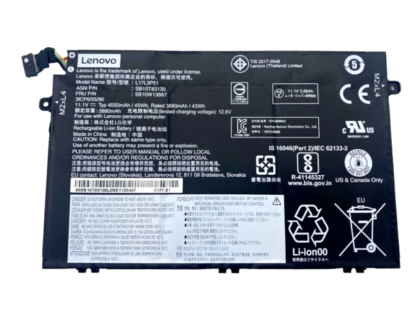 Batería de alta calidad L17C3P51 / E580