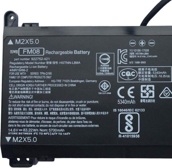 Batería de alta calidad FM08XL (16 hilos) - Imagen 2