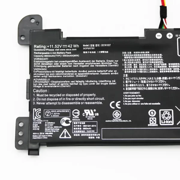 Batería de alta calidad B31N1637 (42 Wh) - Imagen 3