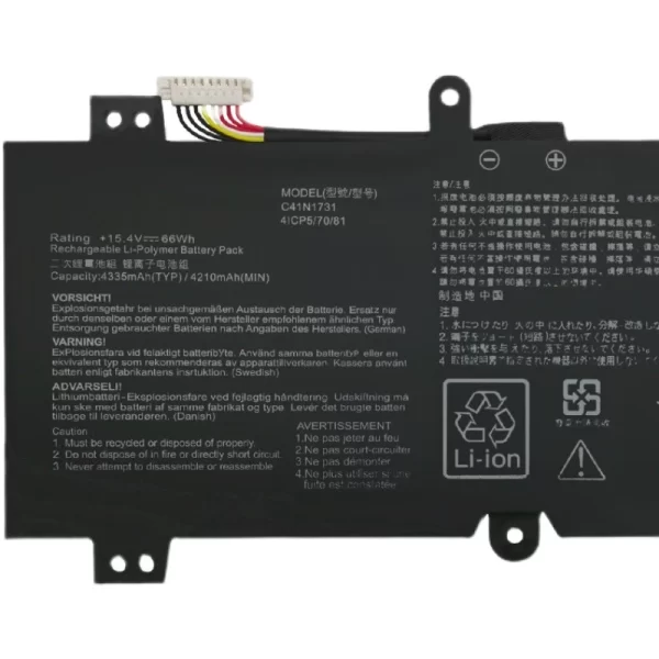 Batería de alta calidad C41N1731 Tipo-A (66 Wh) - Imagen 3